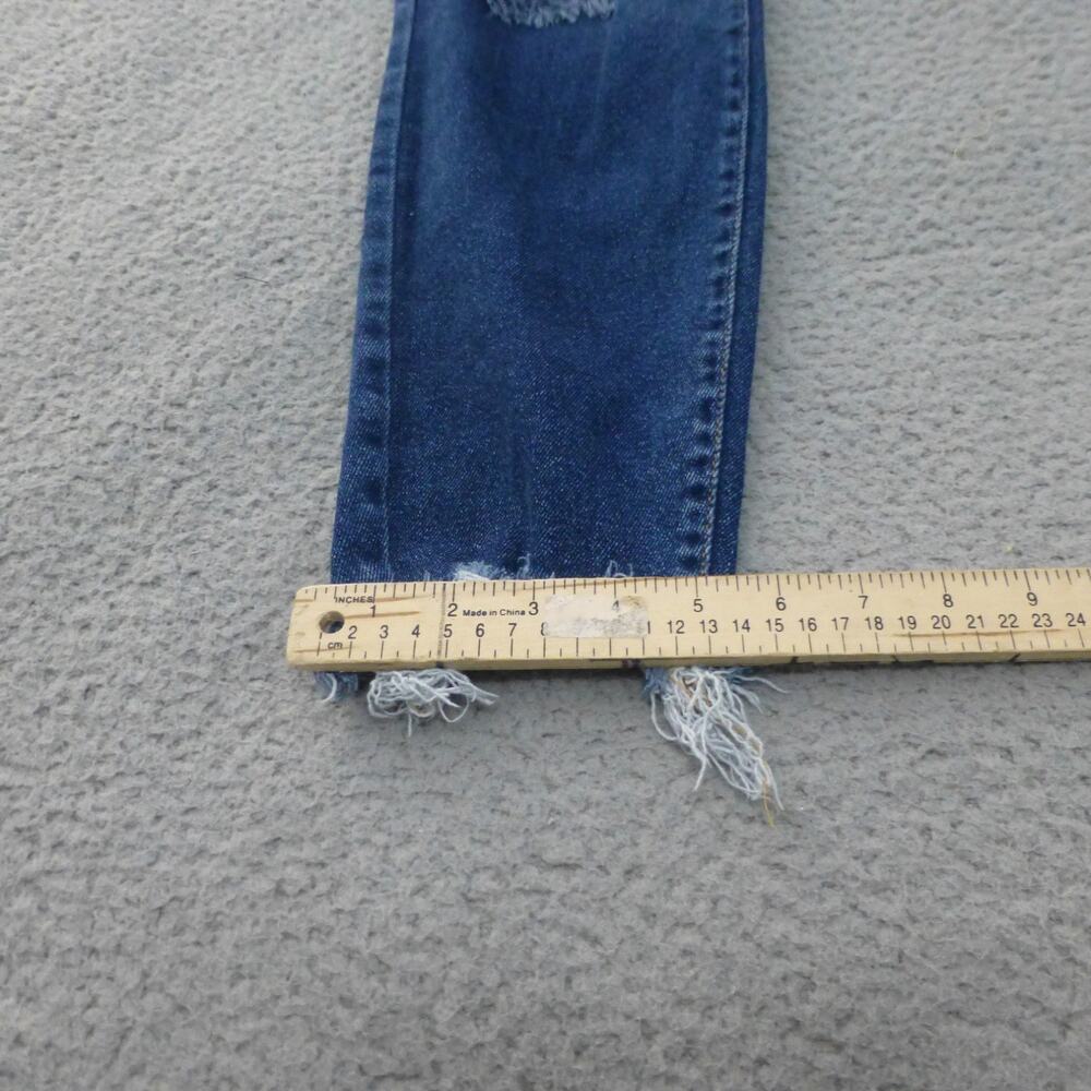 Kancan Jeans Womens XL High Rise Ankle Skinny Raw Hem Med Wash Blue Denim - Picture 10 of 11